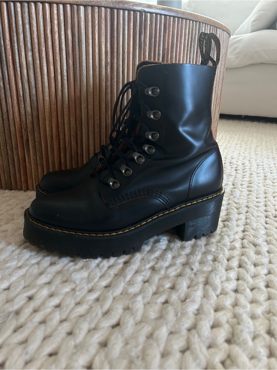 Dr. Martens Shoes - Dr. Martens LEONA WOMEN'S VINTAGE SMOOTH LEATHER HEELED BOOTS - Size 9 - Combat